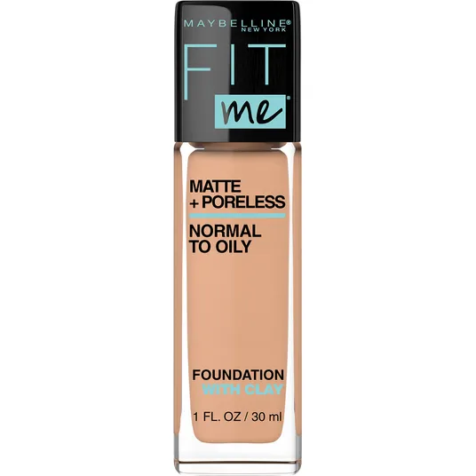 Maybelline Fit Me Matte   Poreless Liquid Foundation Makeup, Natural Buff, 1 fl. oz.