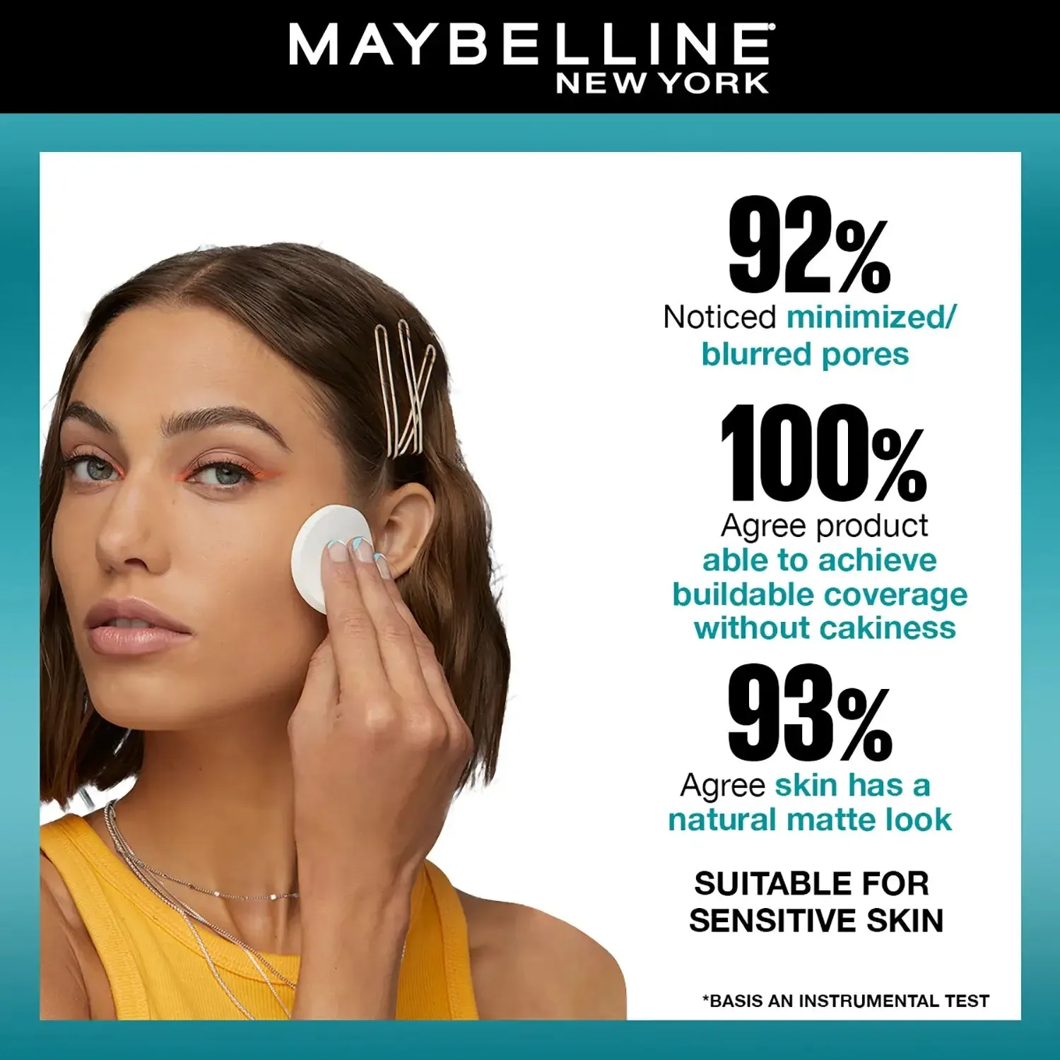 Maybelline New York Fit Me Matte   Poreless Compact Powder, 310 Sun Beige, 6g