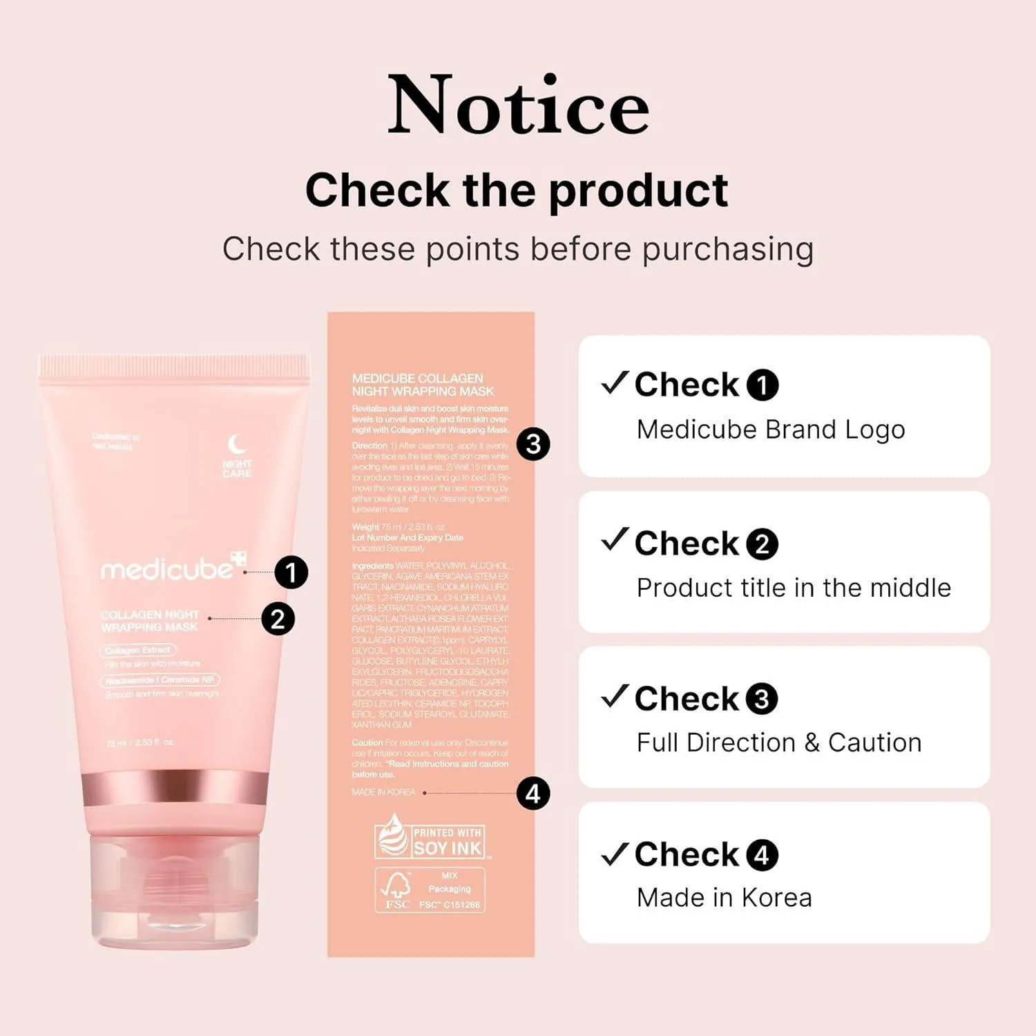 Medicube Collagen Night Wrapping Mask 美蒂秋芙夜间胶原蛋白撕拉面膜 75mL