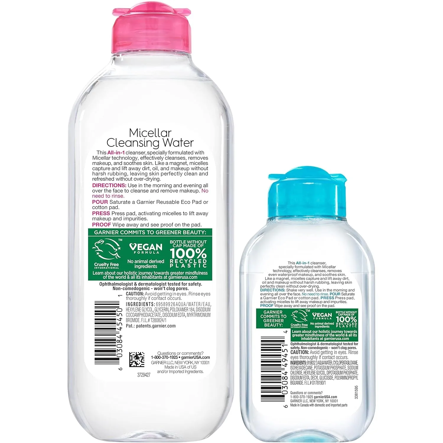 Micellar Cleansing Water, for All Skin Types, 13.5 Fl Oz   Micellar Cleansing Water, for Waterproof Makeup, 3.4 Fl Oz