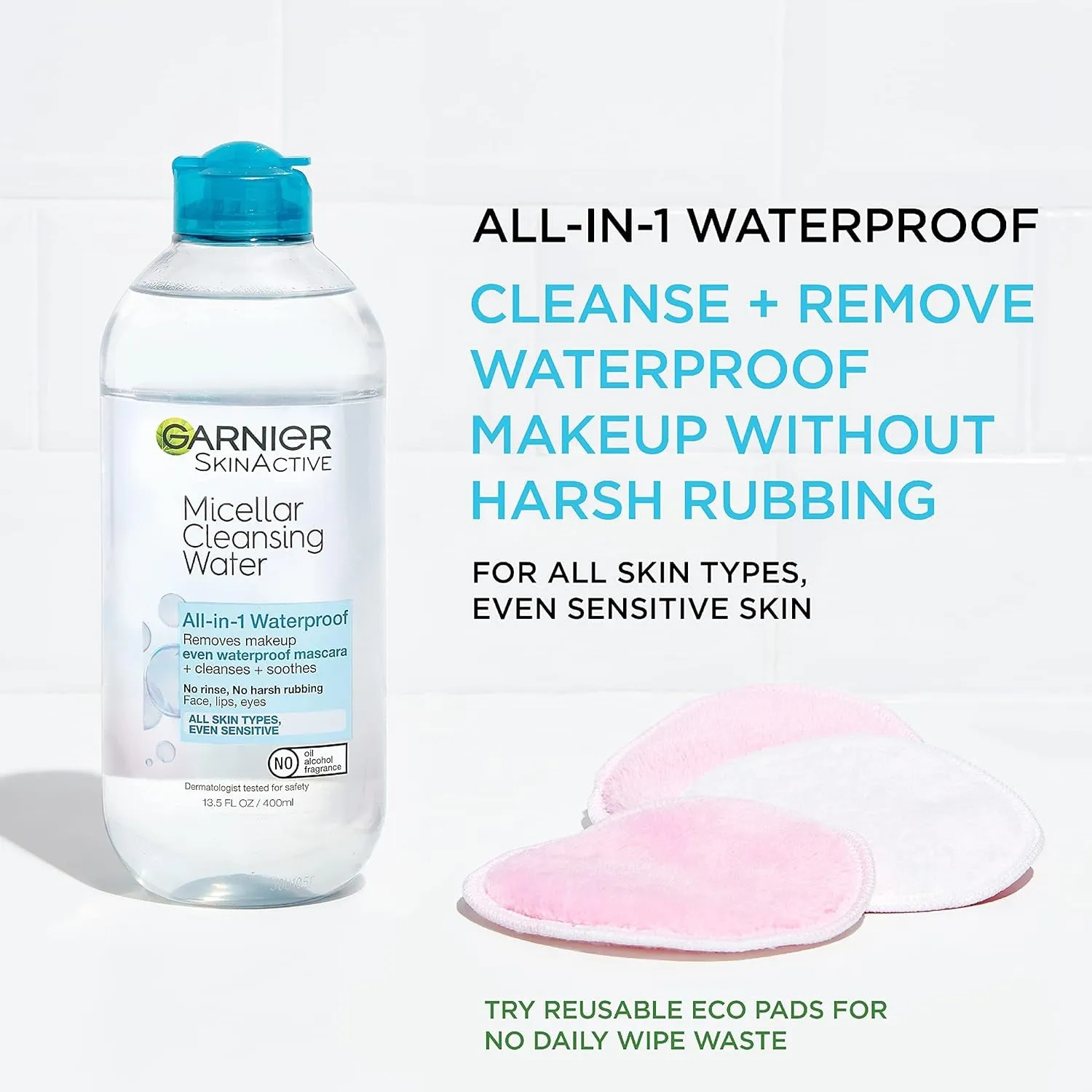 Micellar Cleansing Water, for All Skin Types, 13.5 Fl Oz   Micellar Cleansing Water, for Waterproof Makeup, 3.4 Fl Oz