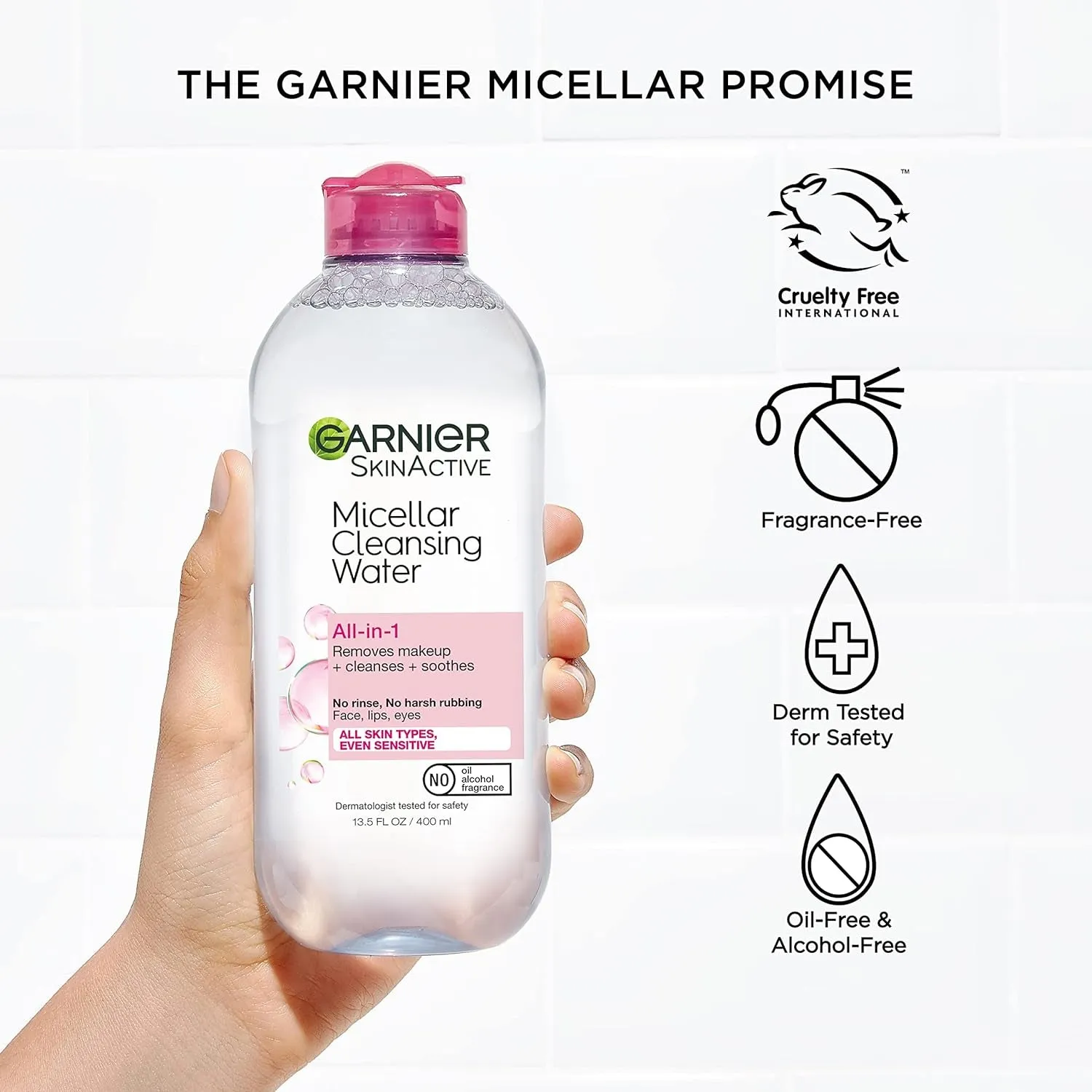 Micellar Cleansing Water, for All Skin Types, 13.5 Fl Oz   Micellar Cleansing Water, for Waterproof Makeup, 3.4 Fl Oz