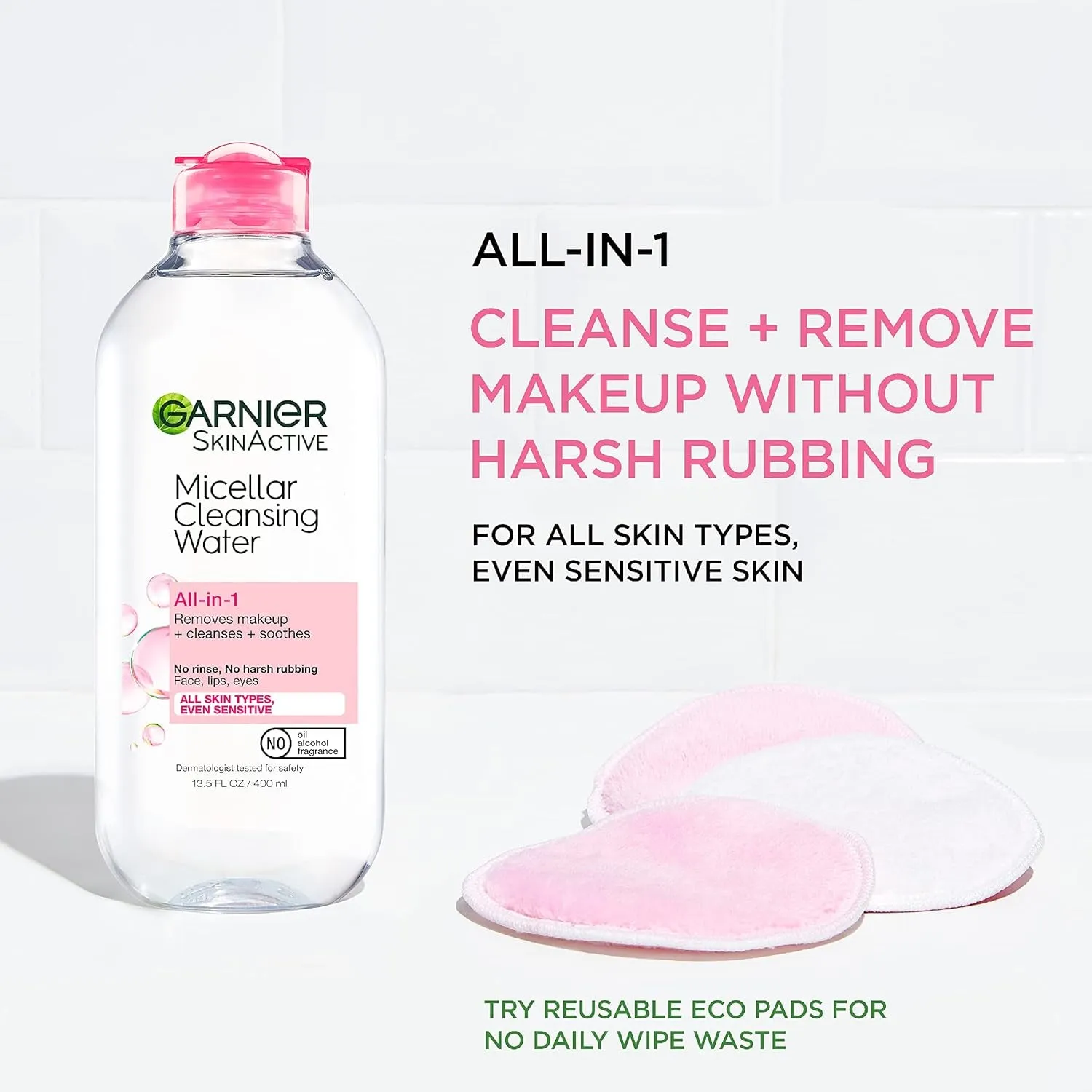 Micellar Cleansing Water, for All Skin Types, 13.5 Fl Oz   Micellar Cleansing Water, for Waterproof Makeup, 3.4 Fl Oz