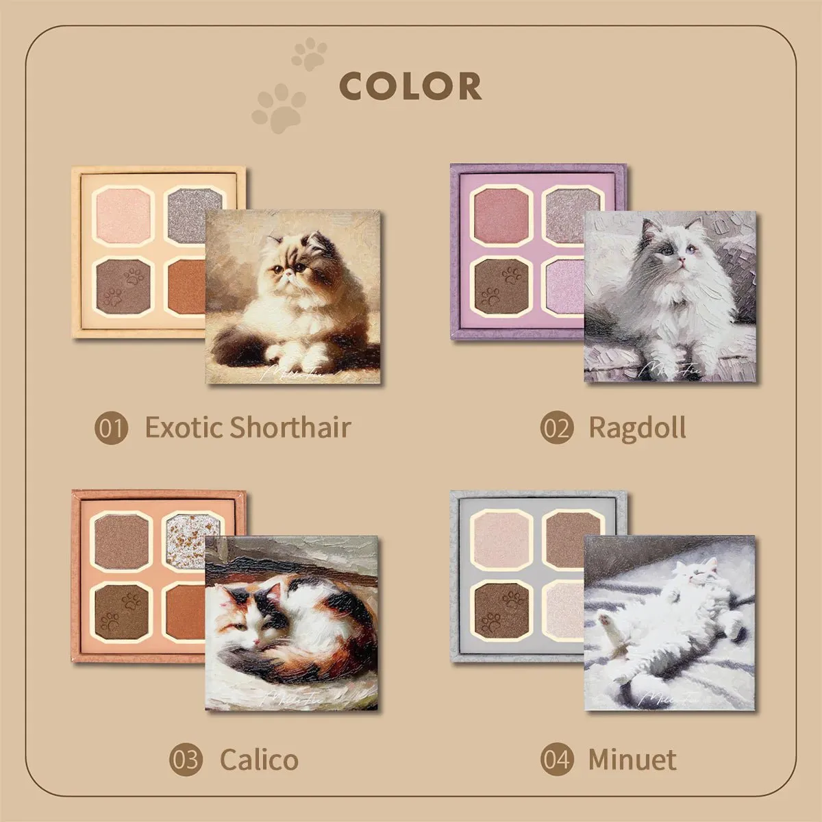 MILLEFEE My Kitty Shadow Palette - 01 Exotic Shorthair