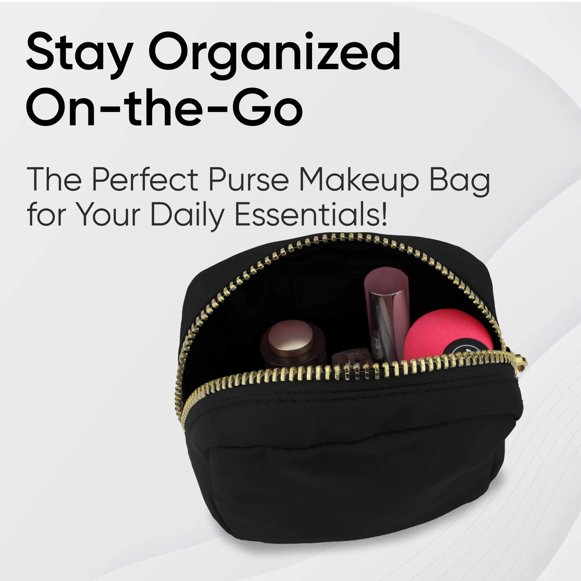 Mini Makeup Bag For Purse - Black Pouch - Coin Purse Wallet For Women