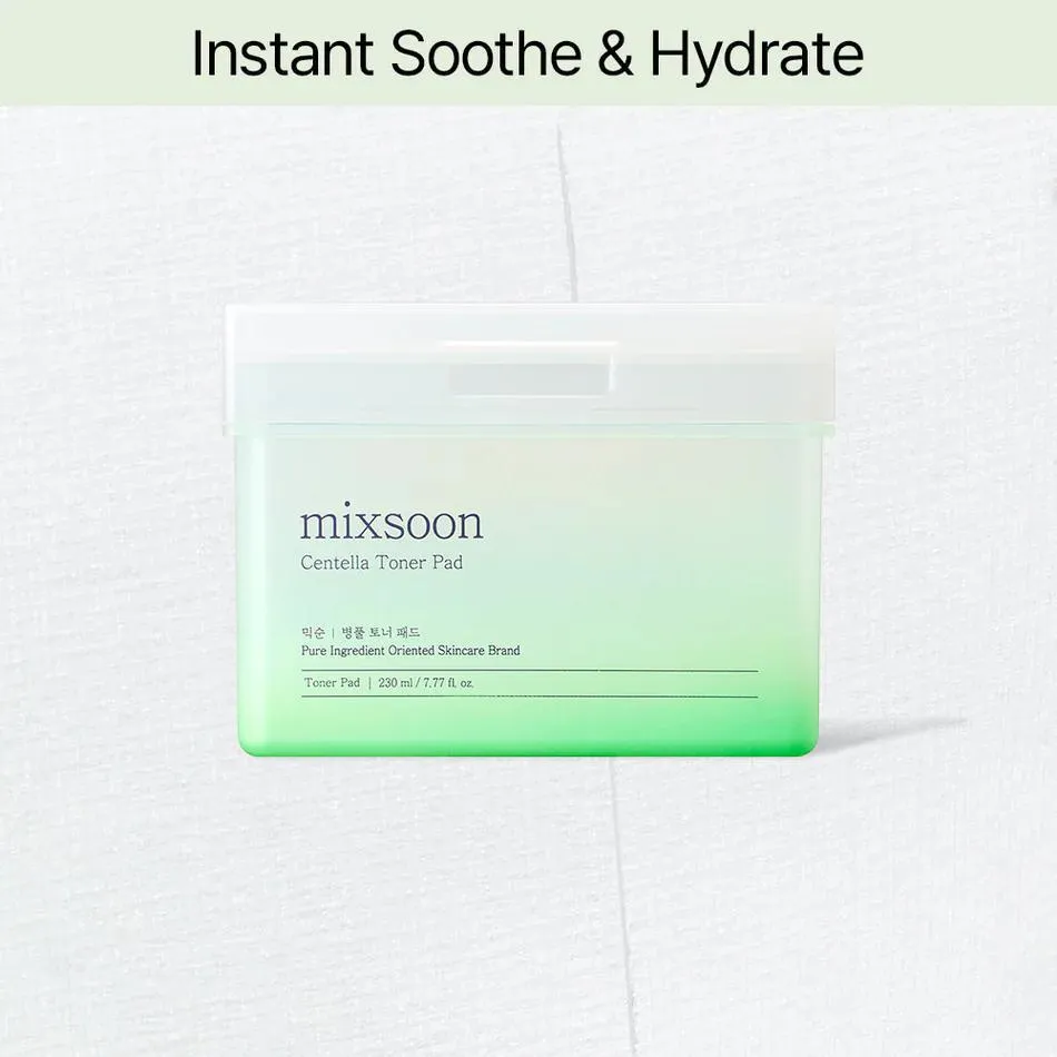Mixsoon Centella Asiatica Toner Pad 韩国大豆积雪草爽肤水棉片 120 Sheets 230mL