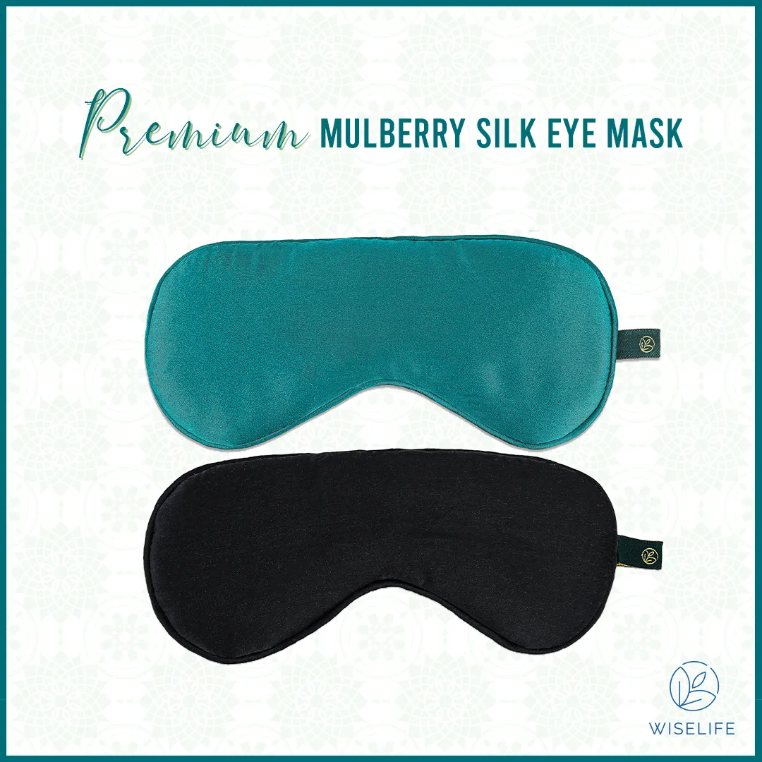 Mulberry Silk Eye Mask (Green   Black)