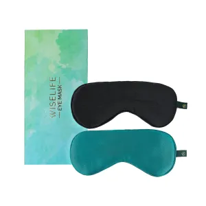 Mulberry Silk Eye Mask (Green   Black)