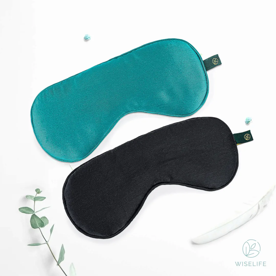 Mulberry Silk Eye Mask (Green   Black)