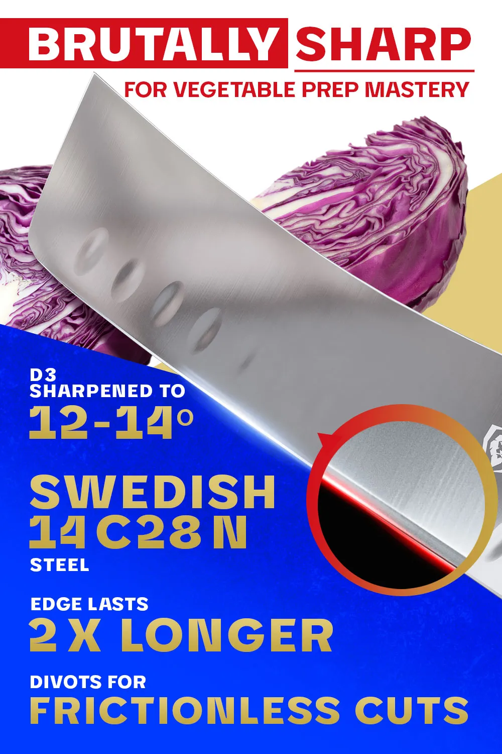 Nakiri Knife 7" | Vegetable Knife | Centurion Series | Dalstrong ©