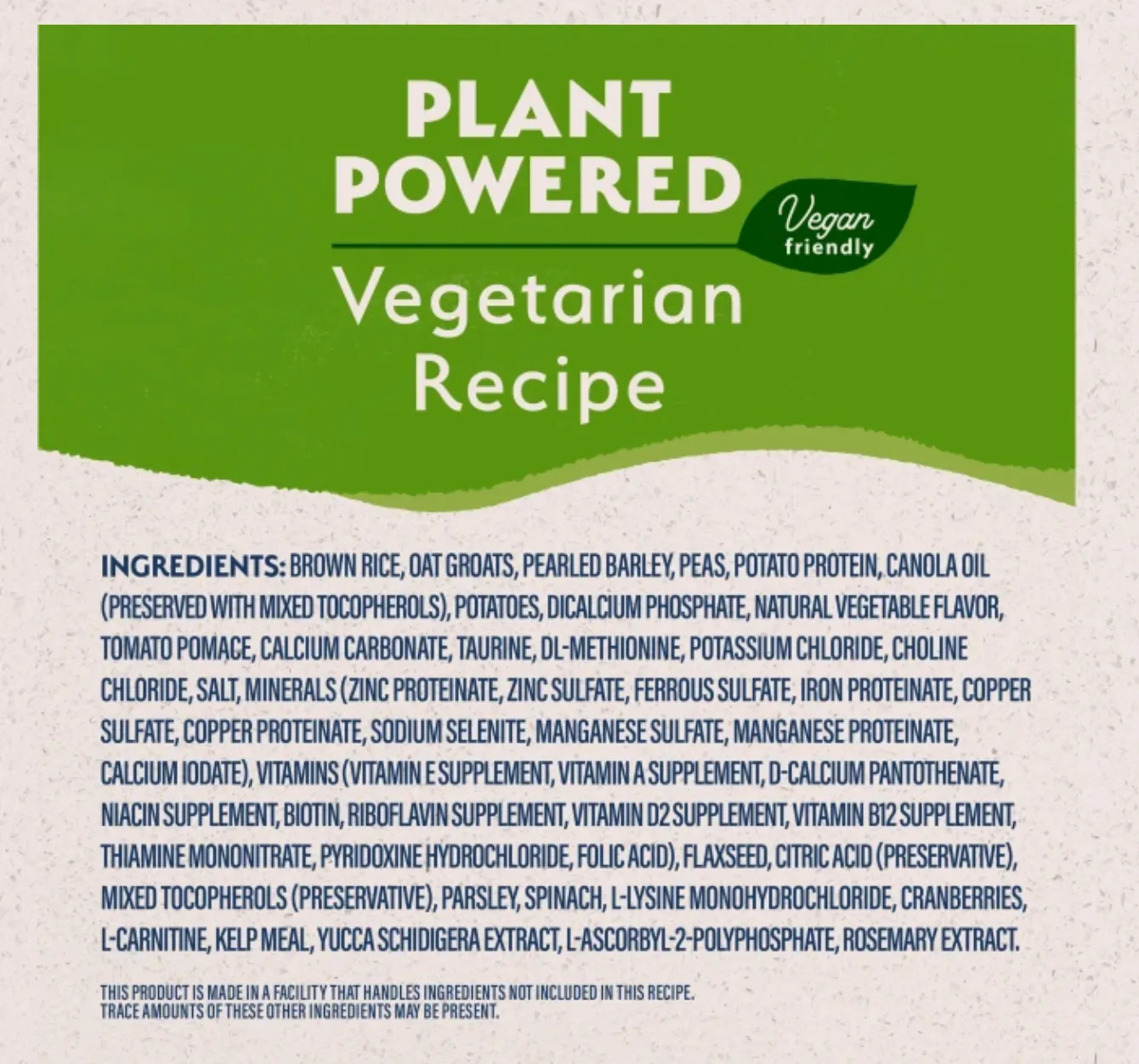 Natural Balance - Vegetarian Recipe