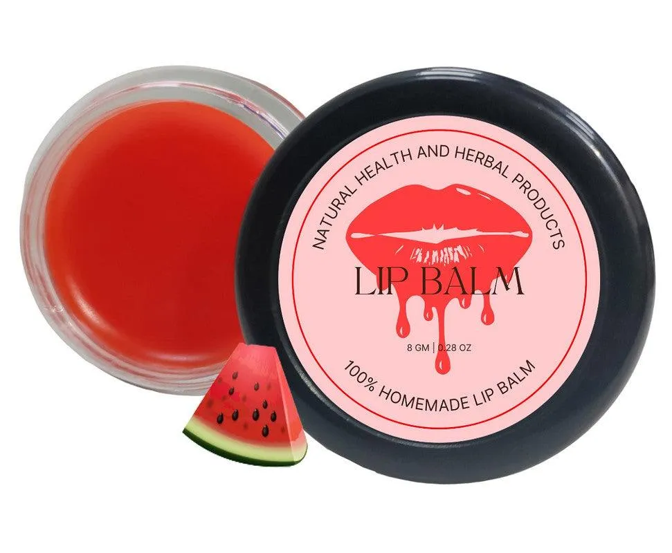 Natural Health and Herbal products Water-Melon Infusion Lip Therapy: Moisturize and Shine Naturally Moisturization 12 Hrs Miniaturization, Long Lasting, Romantic, Kissable, Smooth Enriched, Care- 8g