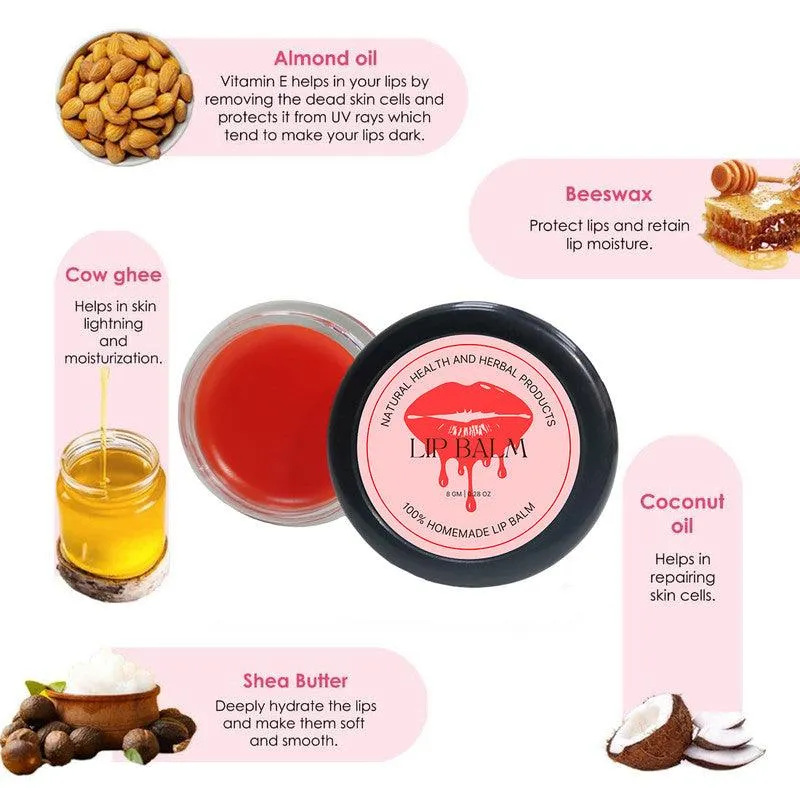 Natural Health and Herbal products Water-Melon Infusion Lip Therapy: Moisturize and Shine Naturally Moisturization 12 Hrs Miniaturization, Long Lasting, Romantic, Kissable, Smooth Enriched, Care- 8g