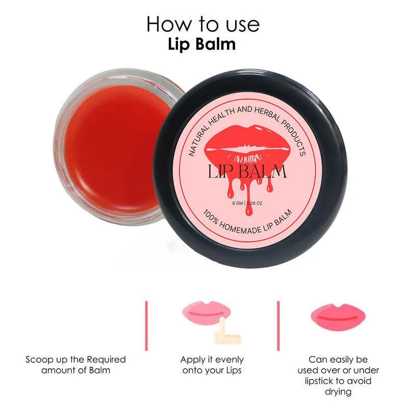 Natural Health and Herbal products Water-Melon Infusion Lip Therapy: Moisturize and Shine Naturally Moisturization 12 Hrs Miniaturization, Long Lasting, Romantic, Kissable, Smooth Enriched, Care- 8g