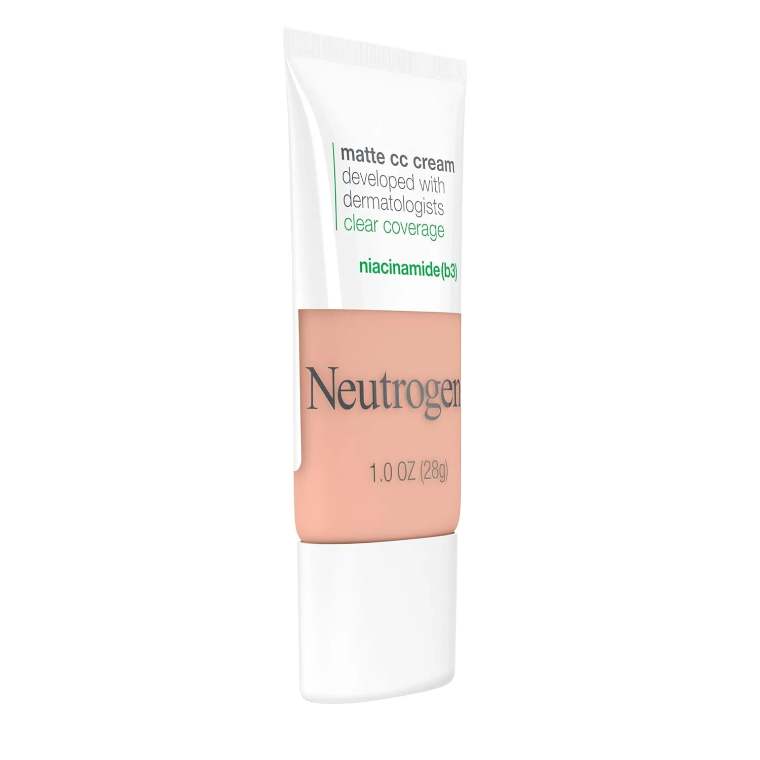 Neutrogena Clear Coverage Flawless Matte CC Cream, Full-Coverage Color Correcting Cream Face Makeup with Niacinamide (b3), Hypoallergenic, Oil Free & Fragrance Free, Vanilla, 1 oz