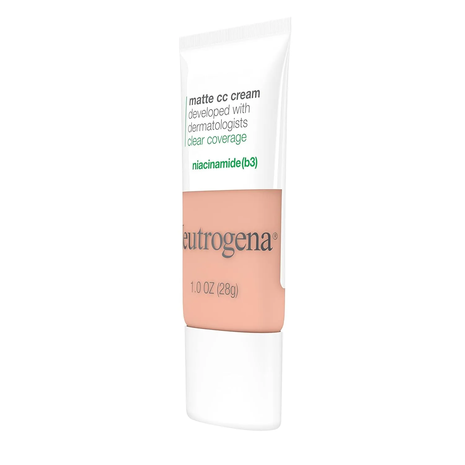 Neutrogena Clear Coverage Flawless Matte CC Cream, Full-Coverage Color Correcting Cream Face Makeup with Niacinamide (b3), Hypoallergenic, Oil Free & Fragrance Free, Vanilla, 1 oz
