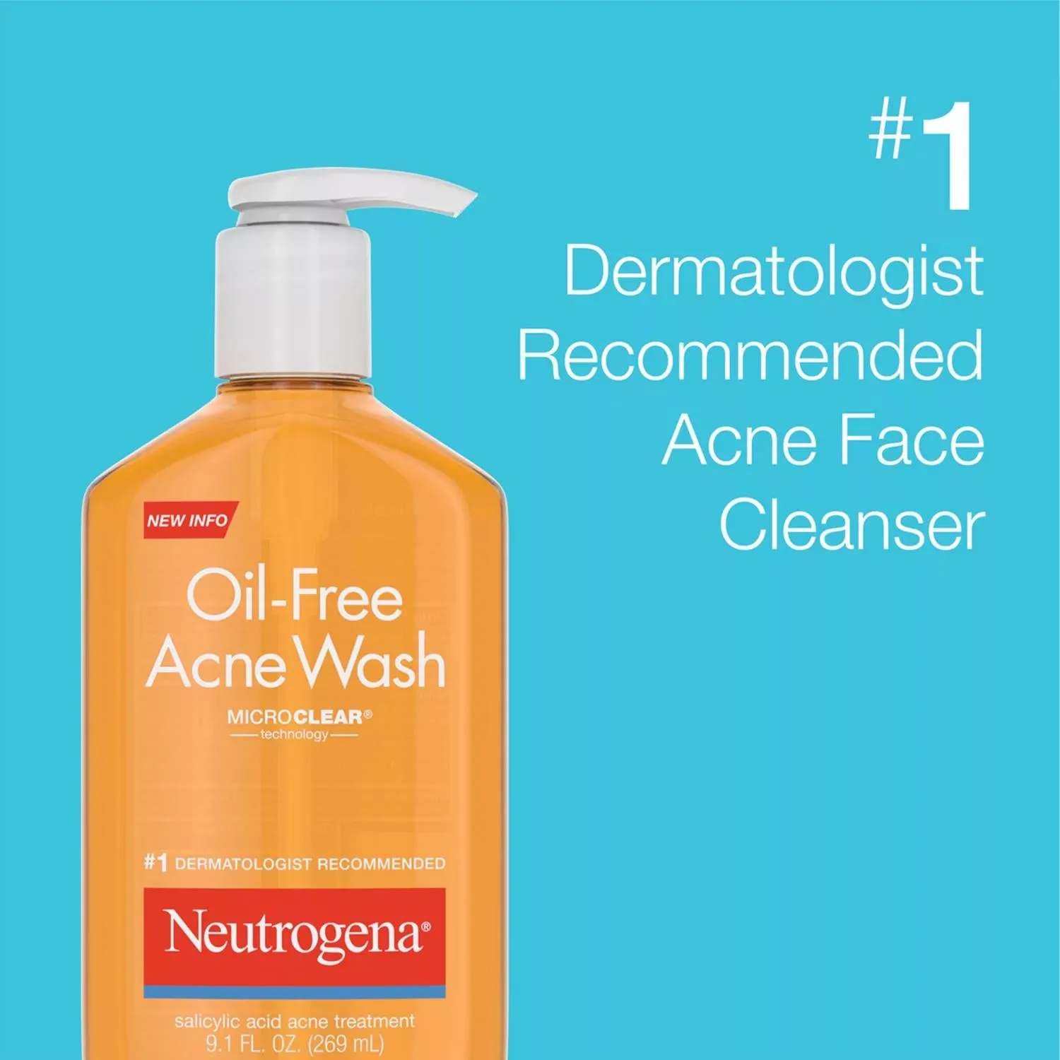 Neutrogena Oil-Free Acne Face Wash, 9.1 fl. oz., 2 pk.