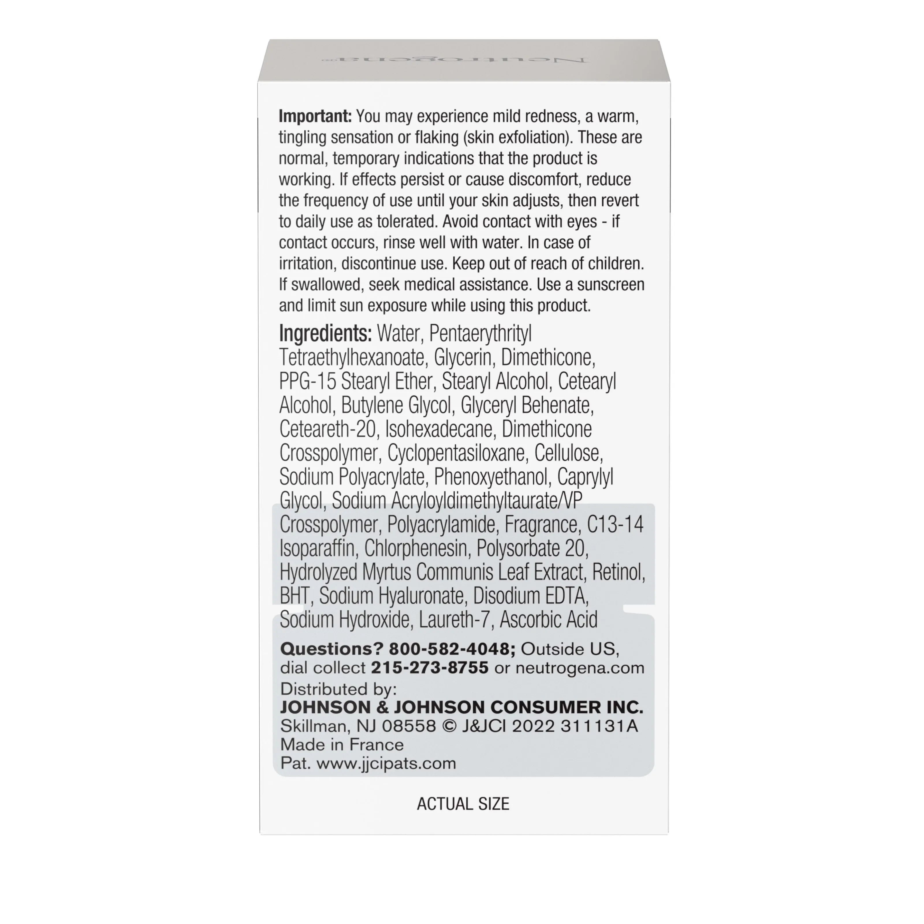 Neutrogena Rapid Wrinkle Repair Retinol Cream, Hyaluronic Acid, 0.5 oz