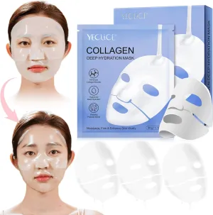 NEW ILLUME Bio Collagen Mask, Collagen Face Mask, Korean Collagen Mask Overnight, Hydrating Overnight Mask - 7pk