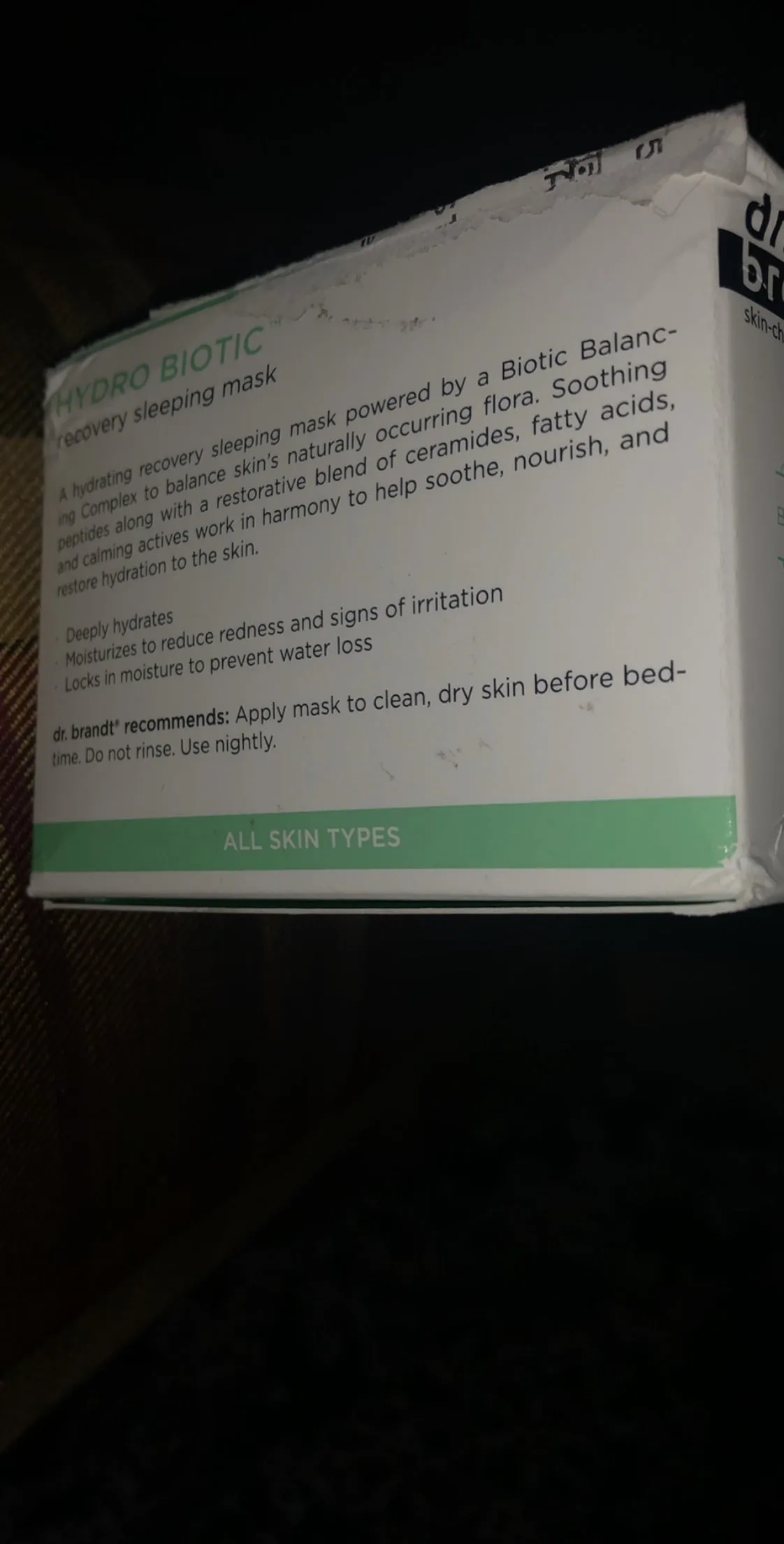 New open box Dr. Brandt Hydro Biotic Recovery Sleeping Mask 1.7oz / 50g