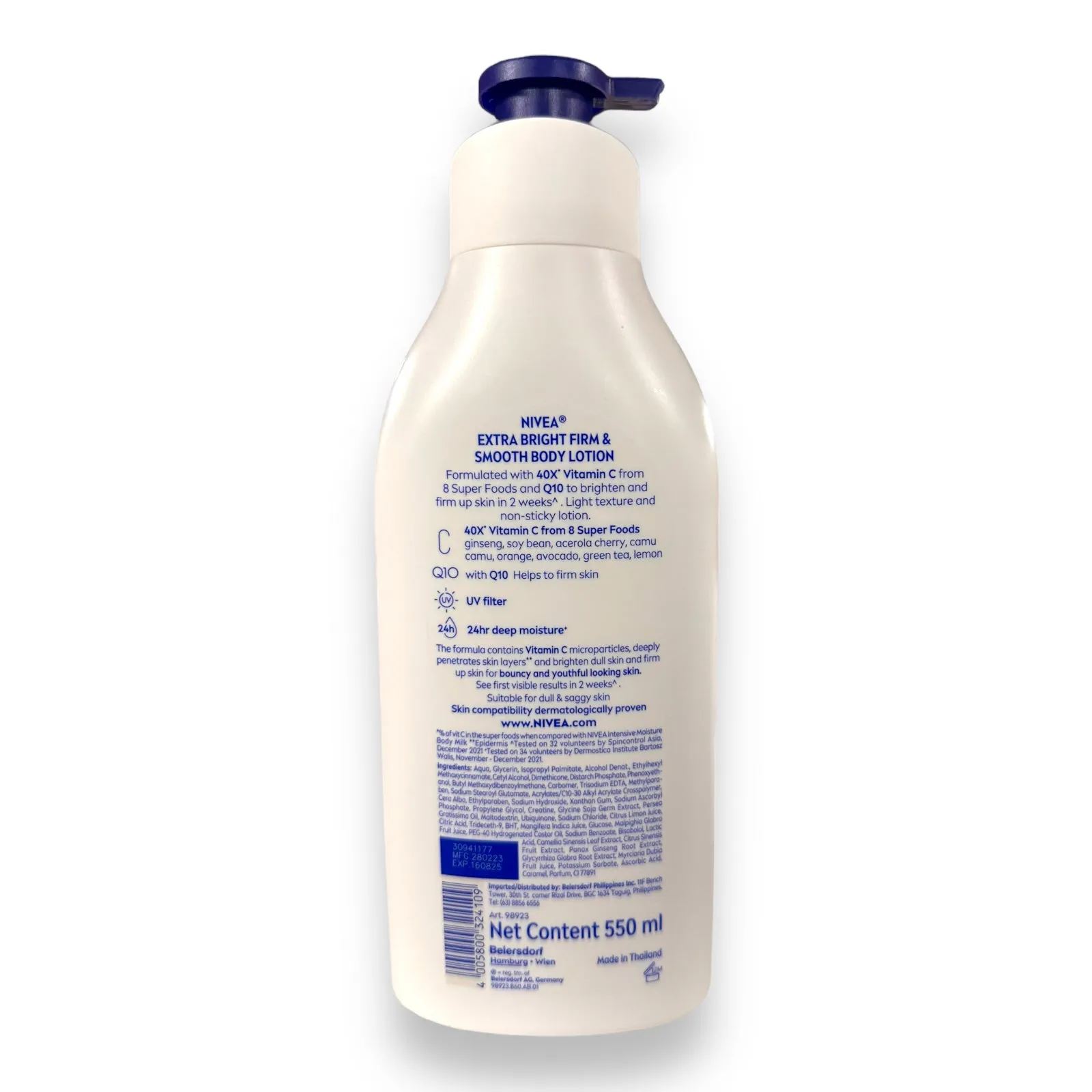 Nivea Extra Bright  -  “FIRM & SMOOTH “with Q10 - 8 Super Food 40X Vitamin C - 550 ML ( yellow )