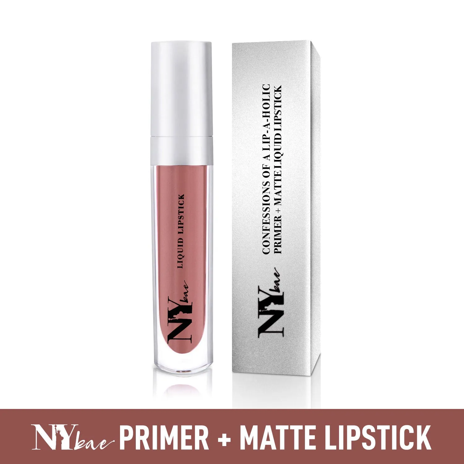 NY Bae Confessions of a Lip-a-holic Liquid Lipstick | Primer   Matte | Nude Mauve | Long Lasting- Pillow Talk 14 (4.5 ml)