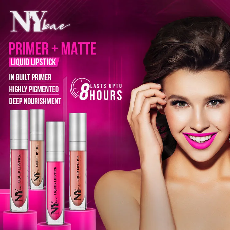 NY Bae Confessions of a Lip-a-holic Liquid Lipstick | Primer   Matte | Nude Mauve | Long Lasting- Pillow Talk 14 (4.5 ml)