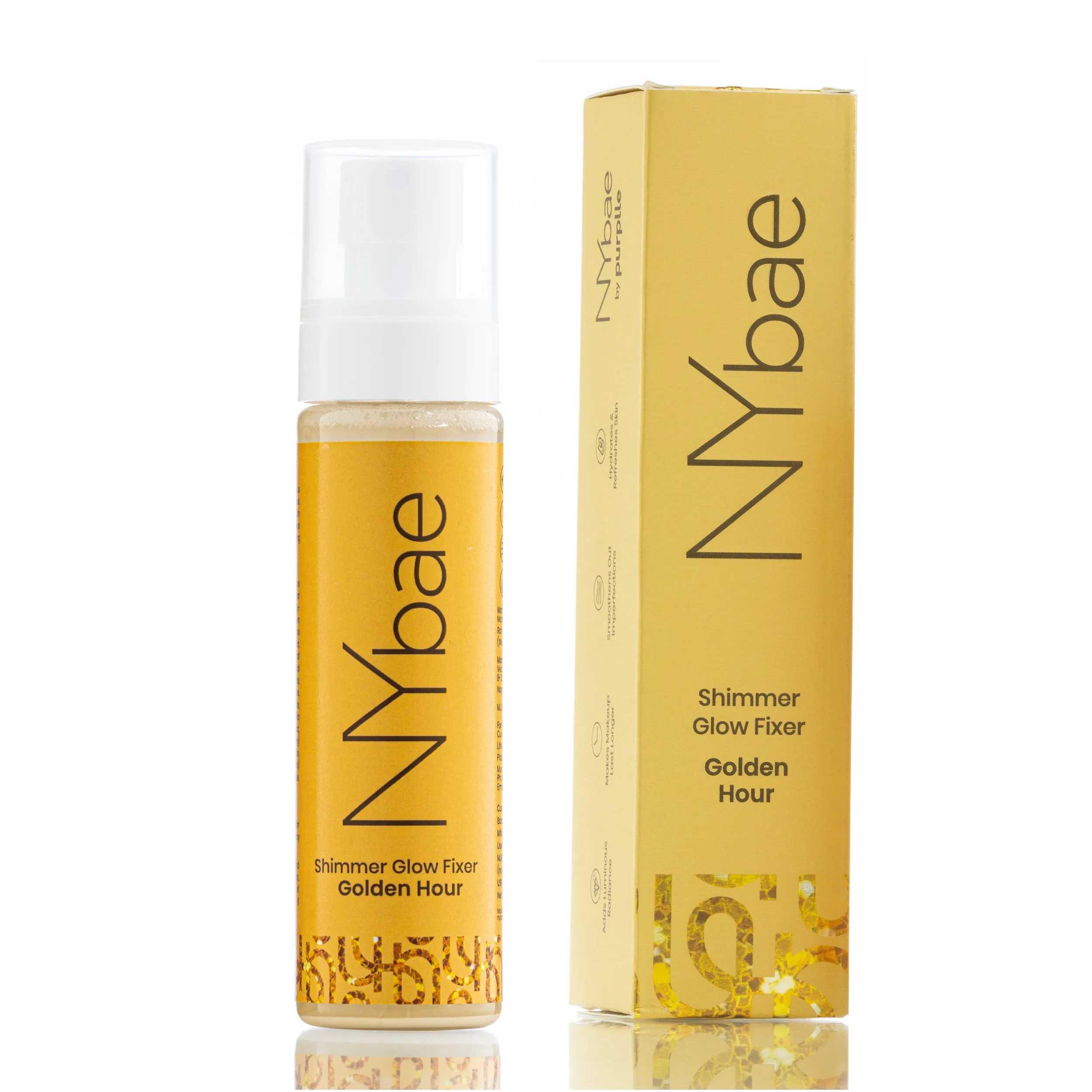 NY Bae Shimmer Glow Fixer - Golden Hour (110 ml) | Setting Spray | Gold Glow | Dewy Korean Skin | Makeup Fixer | Sets Makeup | Strobe Glow | Crease-Free