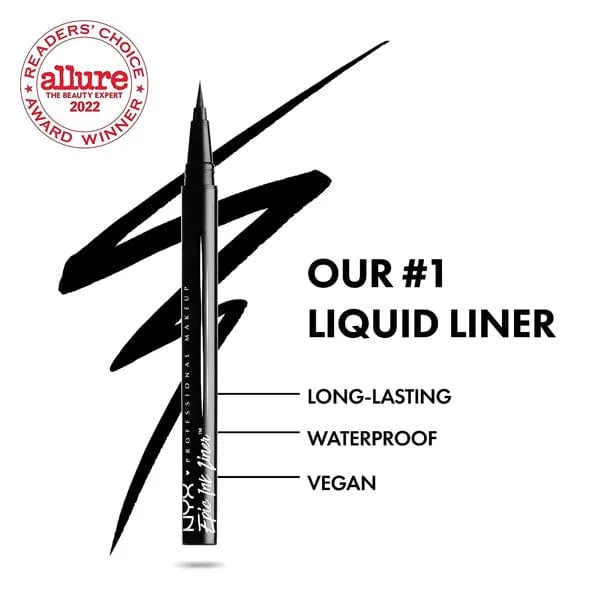 NYX Epic Ink Waterproof Liquid Eyeliner Pen-Black - (C)