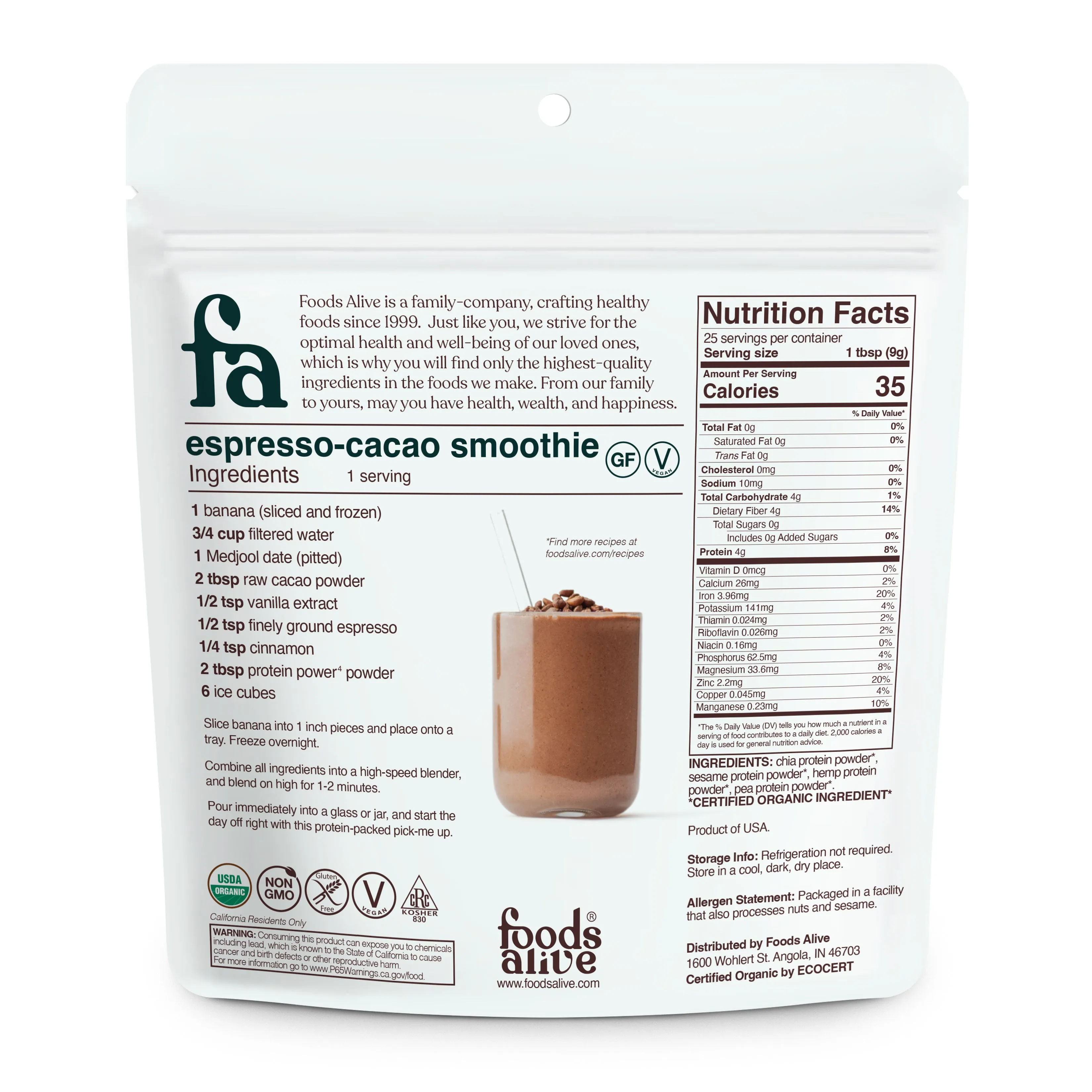 organic protein power 4 powder