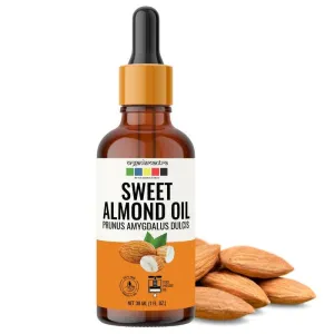 Organix Mantra Sweet Almond Oil for Hair, Body & Face Nourishment 100% Pure, Natural & Cold Pressed Organic Oil, 30ML