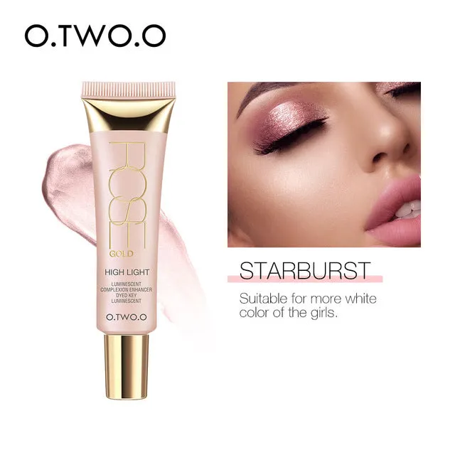 O.TWO.O Shimmer Highlighter Cream 25ml Primer Base Contouring Concealer Highlight Whitening Moisturizer Oil-control Cosmetics