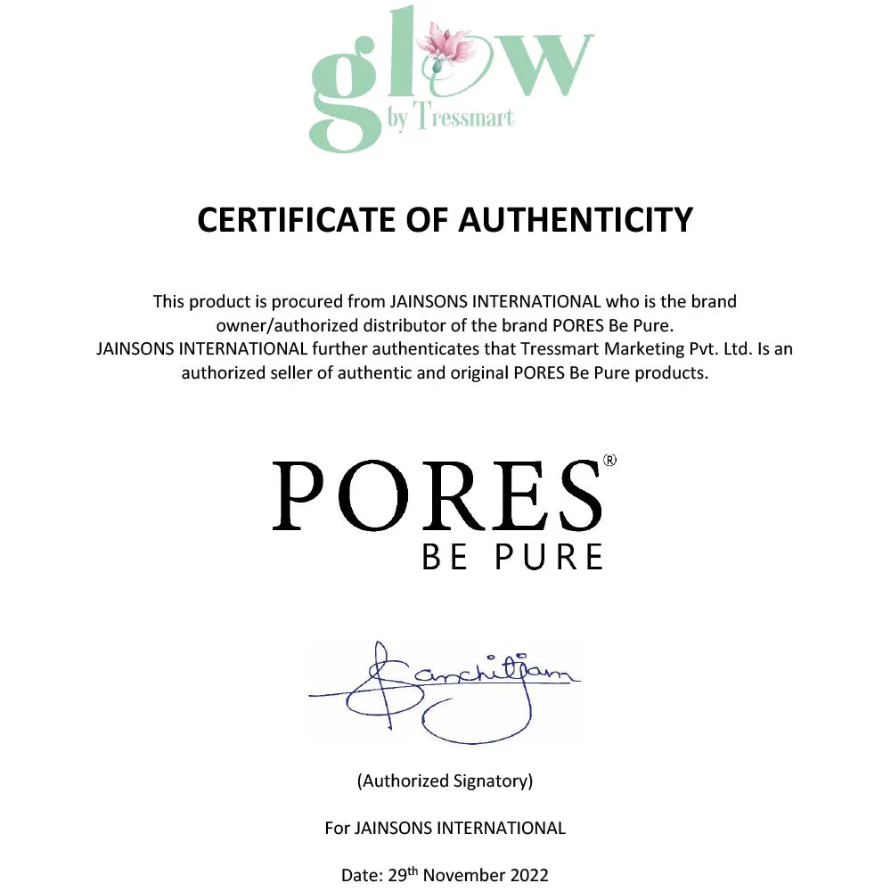 PORES Be Pure Anti Acne Face Serum With Willow Bark, Soybean & Pear Ferment 30ml