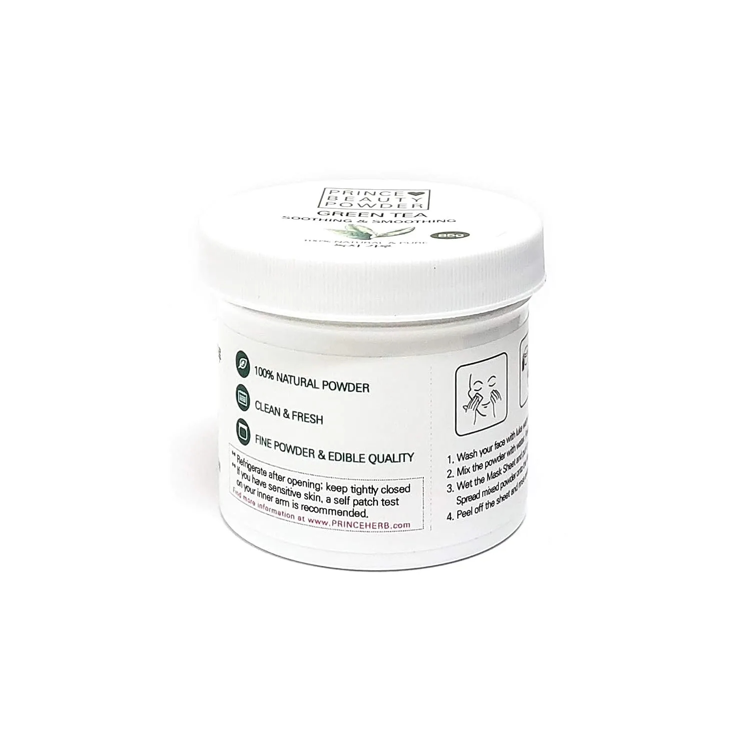 Prince Natural Beauty Powder for facial mask with 100% Cotton Facial Gauze Mask 10 sheets (Green Tea  2.9oz)