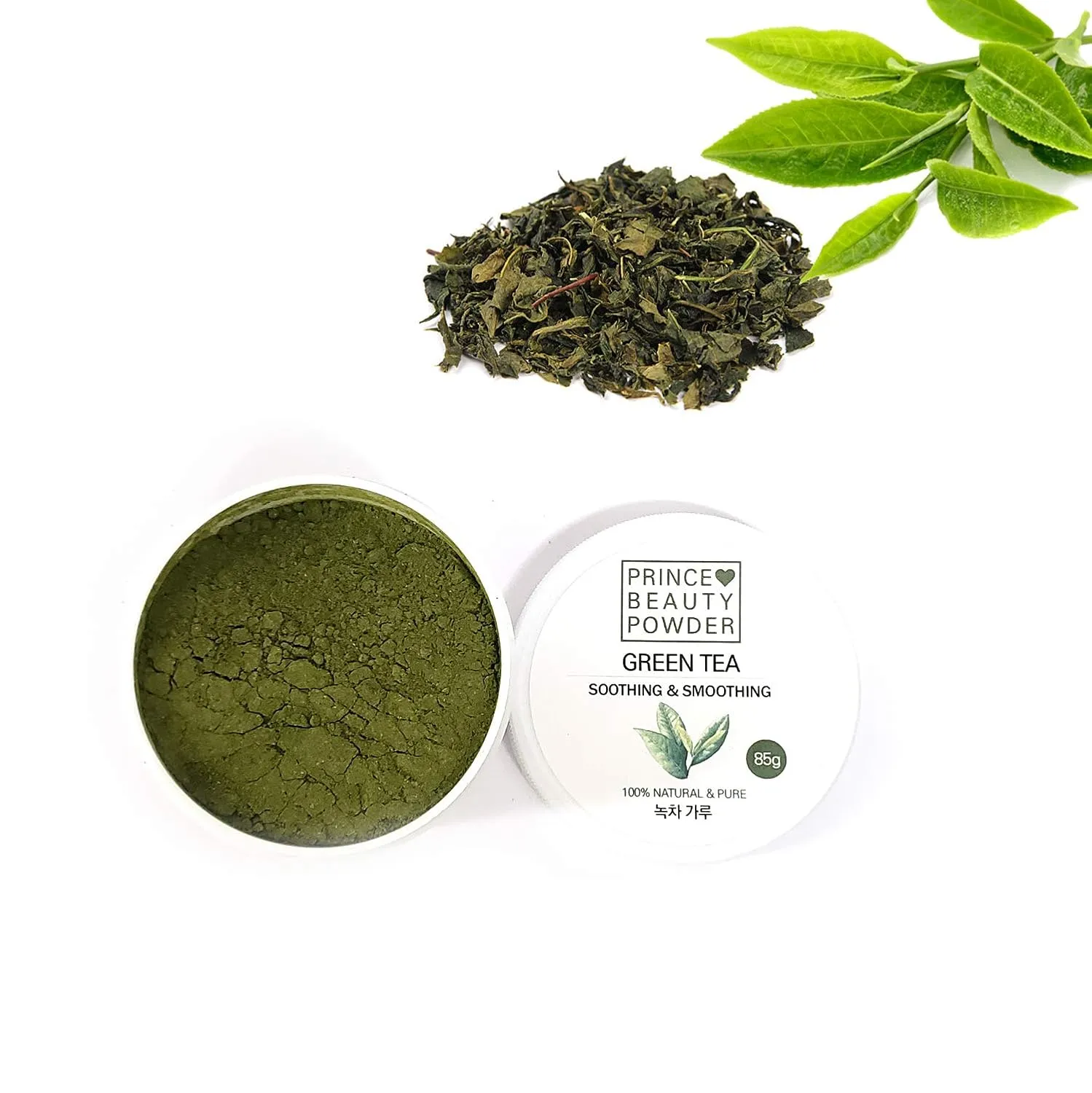 Prince Natural Beauty Powder for facial mask with 100% Cotton Facial Gauze Mask 10 sheets (Green Tea  2.9oz)