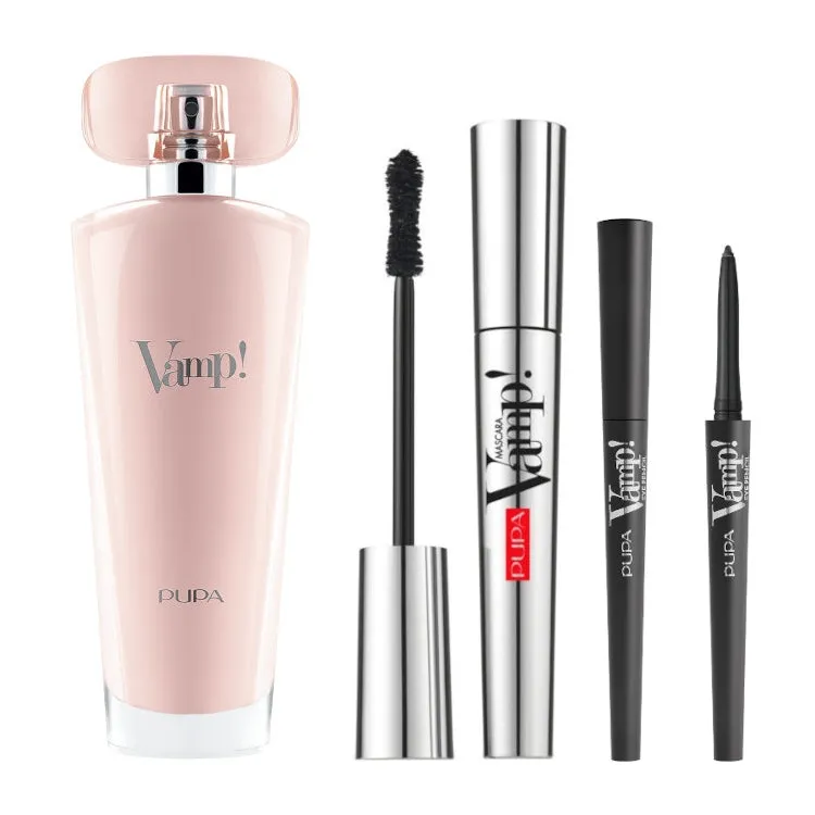 Pupa - Vamp! - Cofanetto donna - Eau de Parfum - Eye Pencil 2 in 1 Pencil Eyeliner e Kajal - Exceptional Volume Mascara