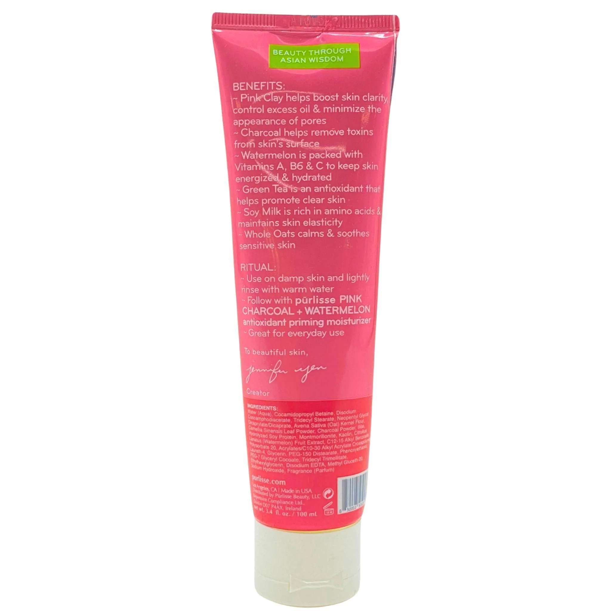 Purlisse Pink Charcoal   Watermelon Purifying Cleansing Milk 3.4OZ (55 Pcs Lot)