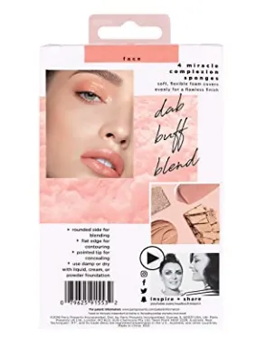 Real Techniques Miracle Complexion Beauty Sponge Makeup Blender, Set of 4