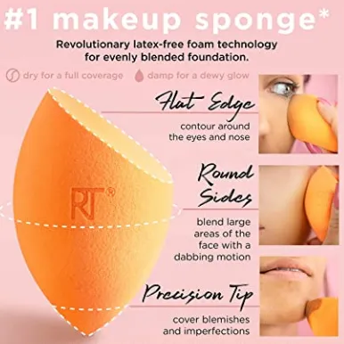 Real Techniques Miracle Complexion Beauty Sponge Makeup Blender, Set of 4