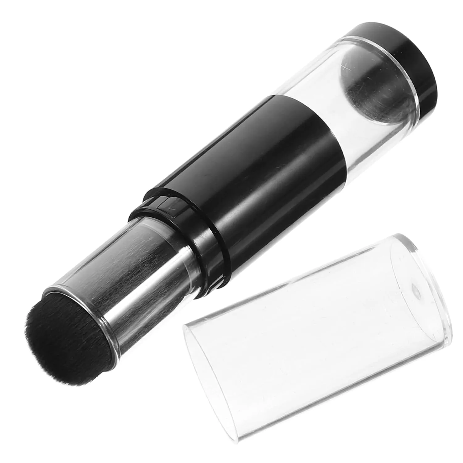 Refillable Foundation Brush with Powder Jar Portable Travel Makeup Applicator for Loose Powder Easy to Use and Comfortable Grip