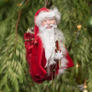 Santa Claus - Red sac full of presents. Handmade Christmas collectable 1
