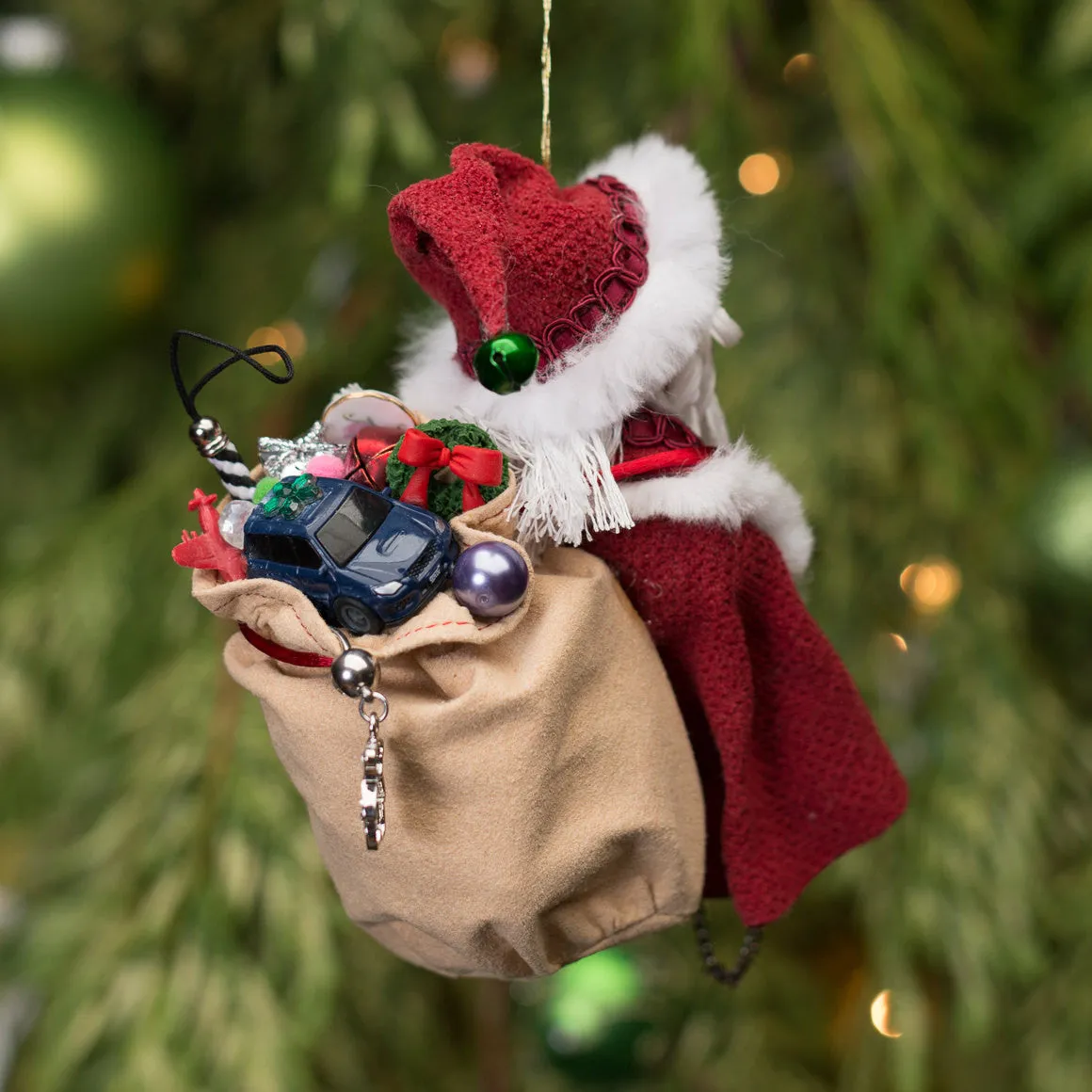 Santa Claus - With sac of toys. Handmade Christmas collectable