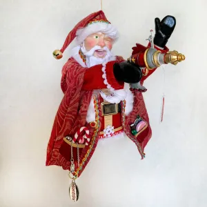 Santa Claus with testing and playing with a space Ray Gun - Christmas Decoration - Beautiful Santa