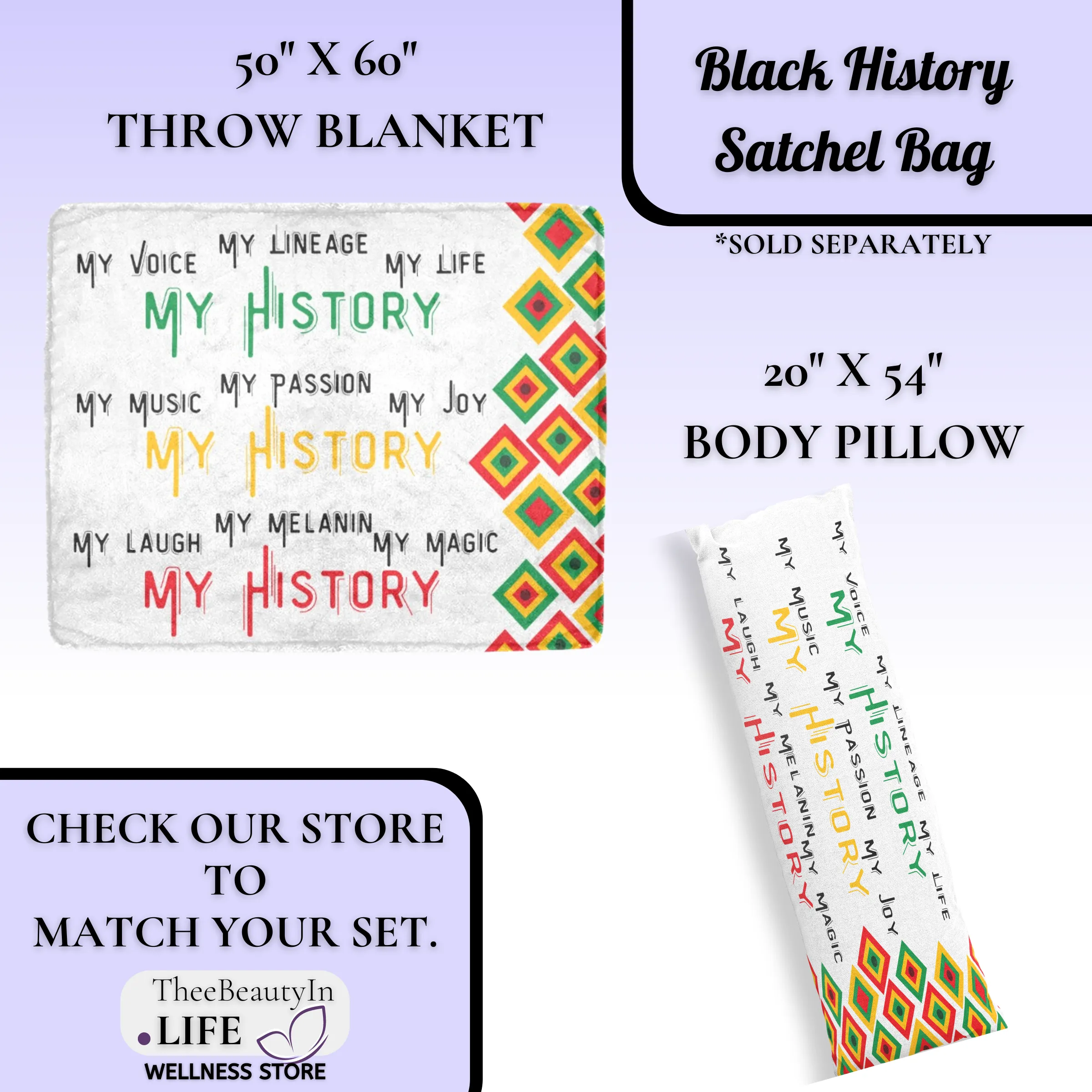Satchel Bag - Black History | Black Crossbody Purse for Women | Outfit Accessories for Juneteenth or Black History Month | Gift for HBCU College Students | Small CarryOn Bag with Flag Design