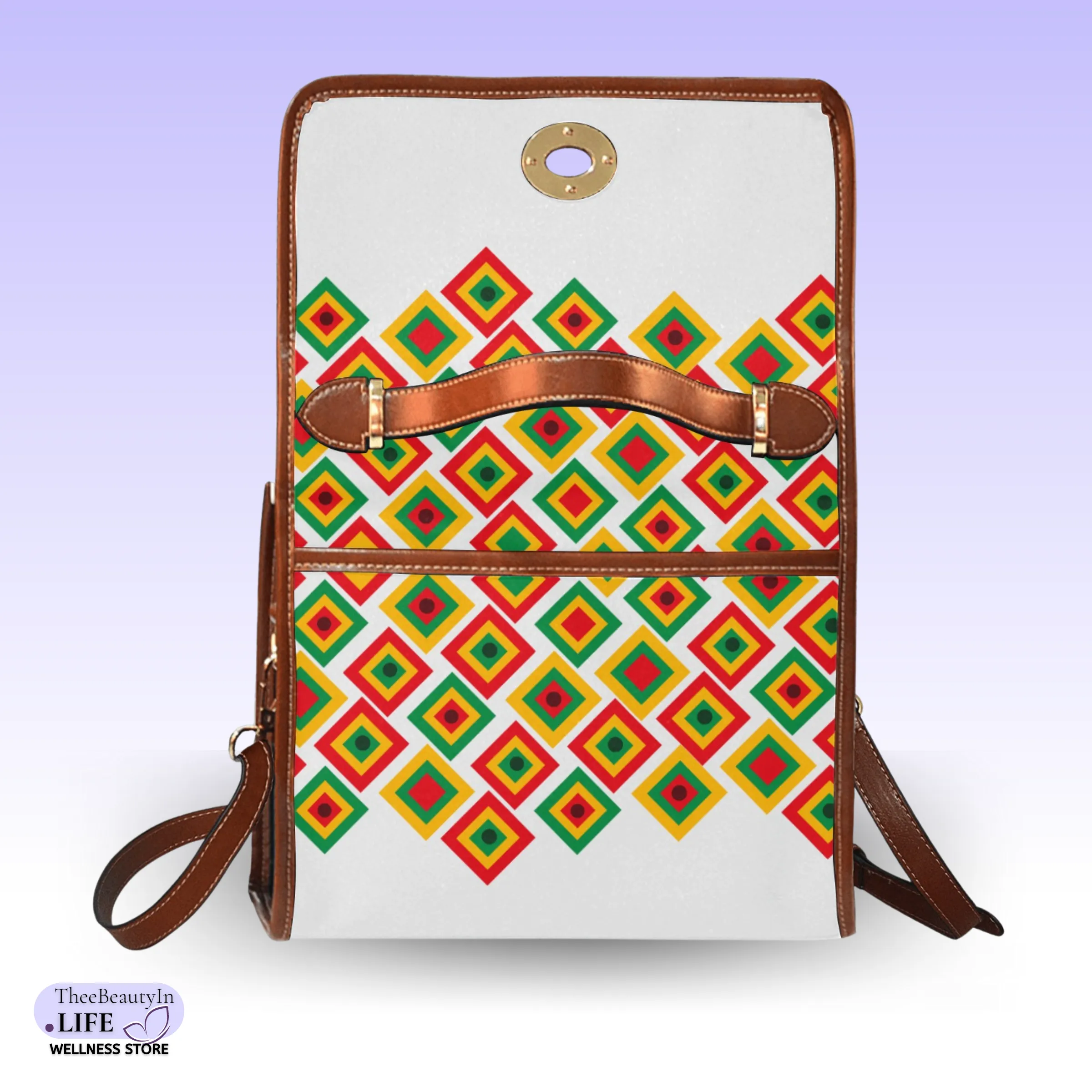 Satchel Bag - Black History | Black Crossbody Purse for Women | Outfit Accessories for Juneteenth or Black History Month | Gift for HBCU College Students | Small CarryOn Bag with Flag Design