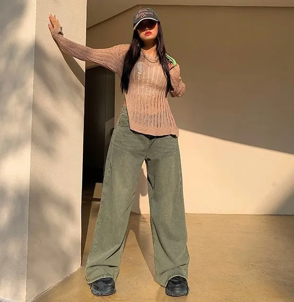 Selena Denim Baggy Loose Straight Leg Jeans Pants