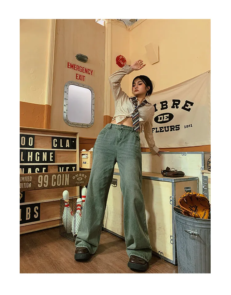 Selena Denim Baggy Loose Straight Leg Jeans Pants