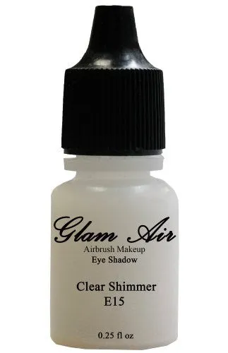 Set of Three (3) Shades of Glam Air Airbrush Eye Shadow Makeup E9 Shimmery Green, E15 Clear Shimmer and E32 Princess Pink Water-based Formula Last All Day (For All Skin Types) 0.25oz Bottles
