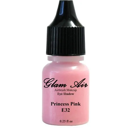 Set of Three (3) Shades of Glam Air Airbrush Eye Shadow Makeup E9 Shimmery Green, E15 Clear Shimmer and E32 Princess Pink Water-based Formula Last All Day (For All Skin Types) 0.25oz Bottles