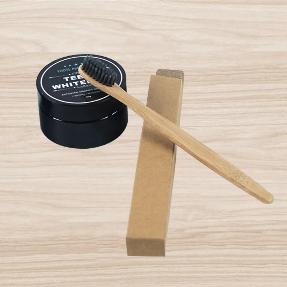 Sexy Sparkles 100% ORGANIC COCONUT ACTIVATED CHARCOAL NATURAL TEETH WHITENING POWDER WITH BAMBOO TOOTH BRUSH